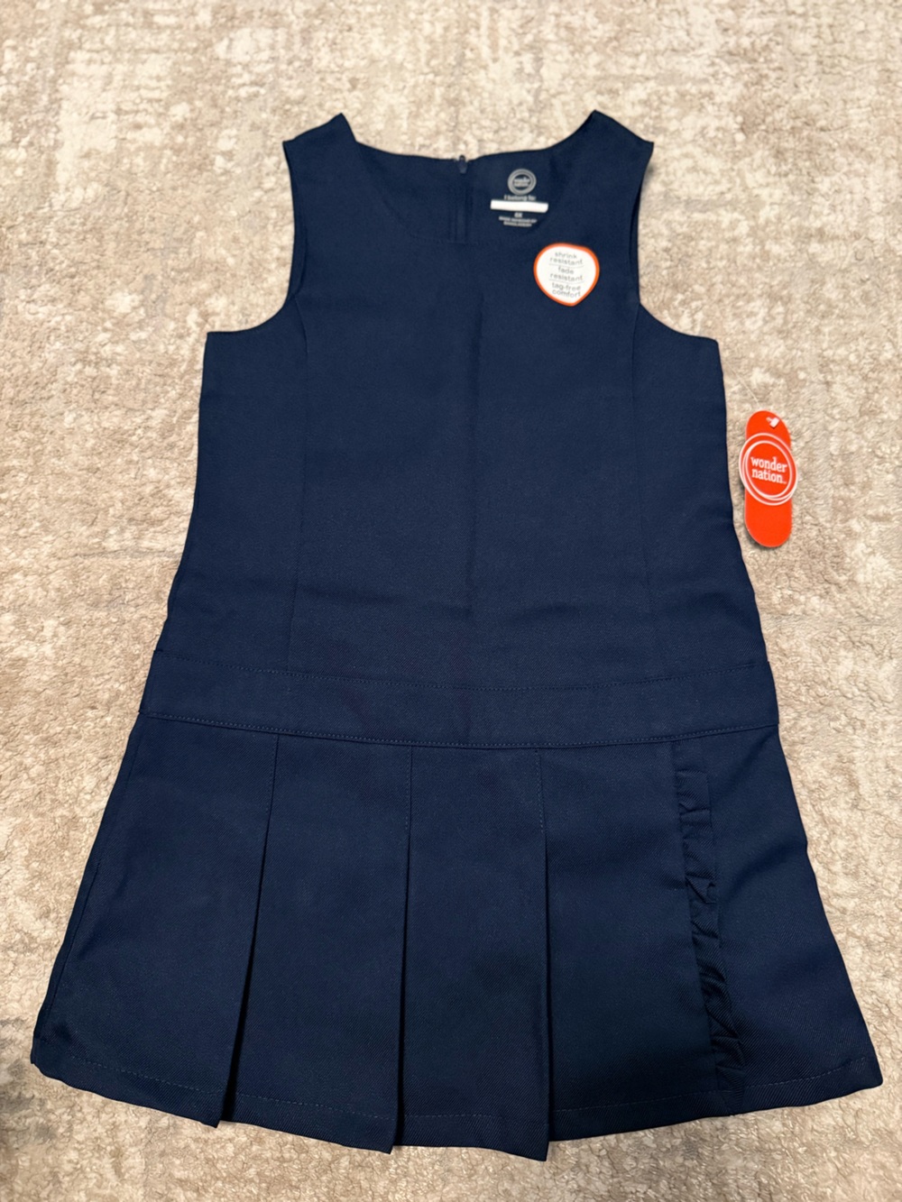 wonder nation Navy Sleeveless Pleated School Dress size 6X-NWT